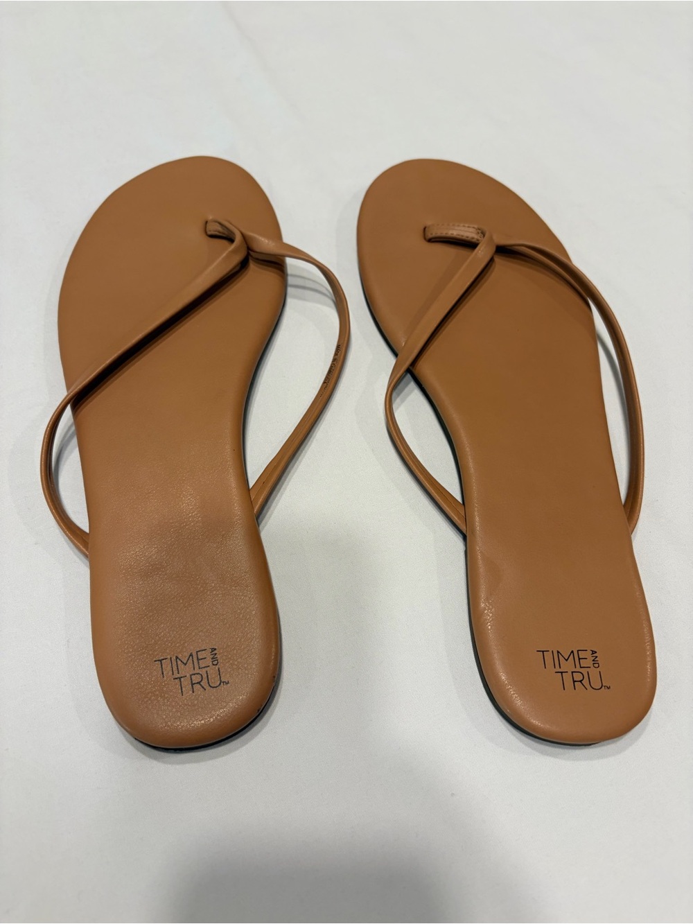 Time and Tru Tan Barely-There Thong Sandals - Size 11M